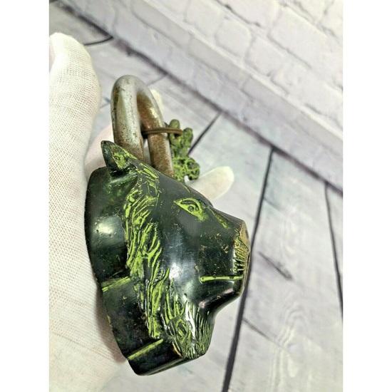 Brass Lion Home Garden Padlock with 2 Keys