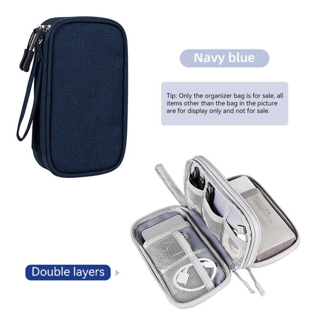 Datenkabel Aufbewahrungstasche Wasserdichte Reise-Organizer-Tasche Tragbare Tragetasche Doppellagige Aufbewahrungstasche für Kabel, Schnur, USB-Ladegerät