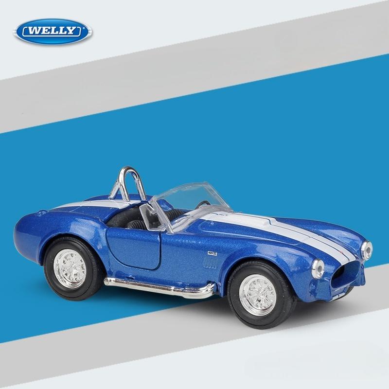 1/36 Scale 1965 Shelby Cobra 427 S-C Simulation Alloy Car Model Pull Back Car Toy Children Boy Birthday Gift Miniature Voiture
