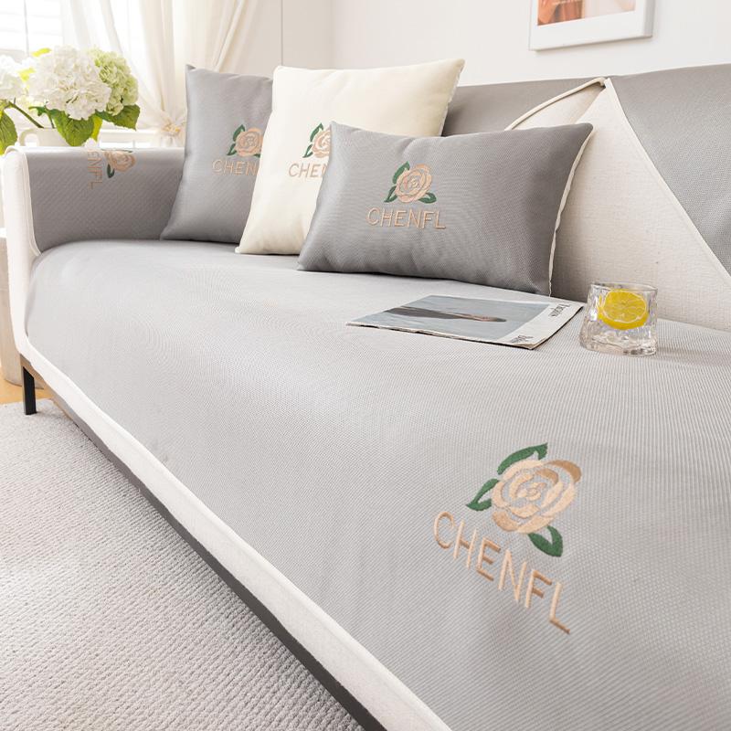 

Home Cool Feeling Slipcover Funda Home Non-slip Ice Silk Sofa Cushion Couch Summer Sofa Covers Mats 90x70