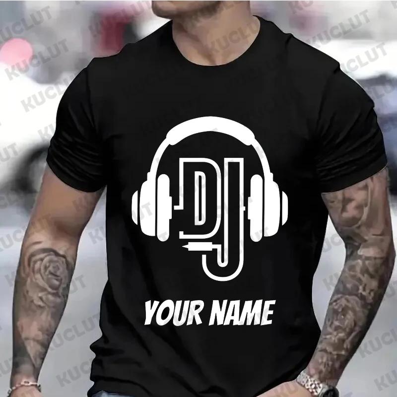 Personalised Name Dj T Shirt Custom Name Logo Shirt for DJ's Clothes Custom Personalized Gift for Men Music Gift Dj DIY T-shirts
