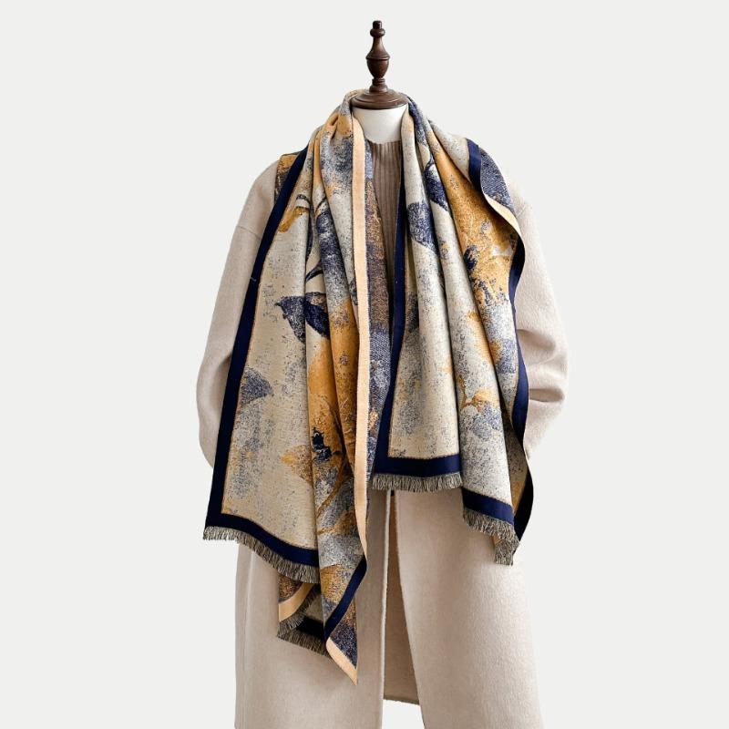 New Retro Graffiti Scarf Tree Branches Imitation Cashmere Thickened Warm Versatile Shawl Scarf