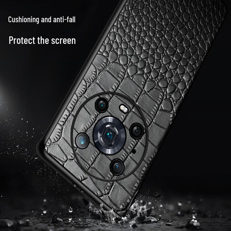 Husă protectoare din piele naturală cu model crocodil pentru Honor Magic5 pentru Magic5Pro