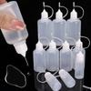 50/5Pcs PE Plastic Squeezable Tip Applicator Bottle Refillable Dropper with Needle Tip Caps for Glue Pigment Bottle 10ml 50ml