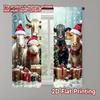 2pcs 2D Flat Printing Merry Christmas Popular Curtains Farm Animals Celebrate Christmas Polyester Without Electricity Festive