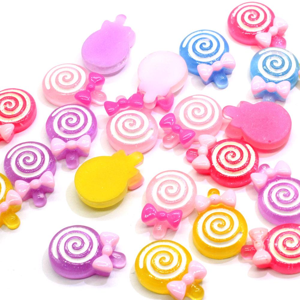 Kaiwaii Lollipop Miniature Figurine Resin Cabochon for Home DIY Scrapbooking Craft Nail Art Decoration