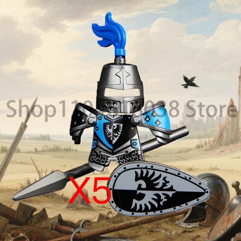 Medieval Military Figures Octopus Sea Demon Knights Building Blocks Weapons Accessories Sword Temple Spear Shield MOC MINiBricks