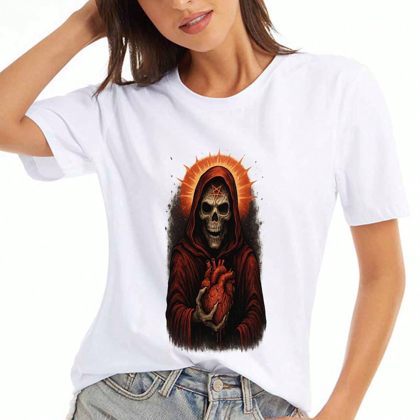 Skull Mortality Hints Wounisex s Cotton T Shirt, Pure Cotton Premium Printing, Durable, Casual And Fashionable. Express Your Unique Style With This Am S разноцветный