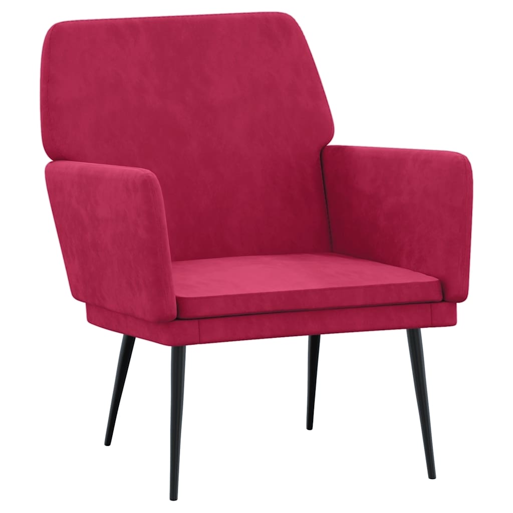 Armchair Burgundy 62 X 79 X 79 Cm Velvet