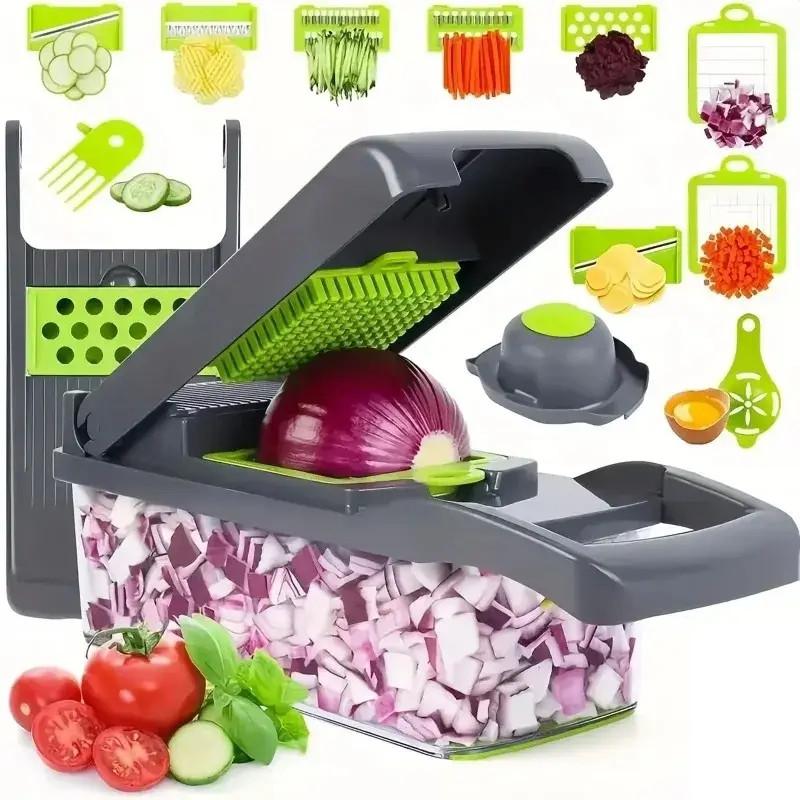 14 in 1 Multifunctional Vegetable Chopper Food Chopper Grate Food Handle Vegetable Slicer Dicer Cut Kitchen Items cocina
