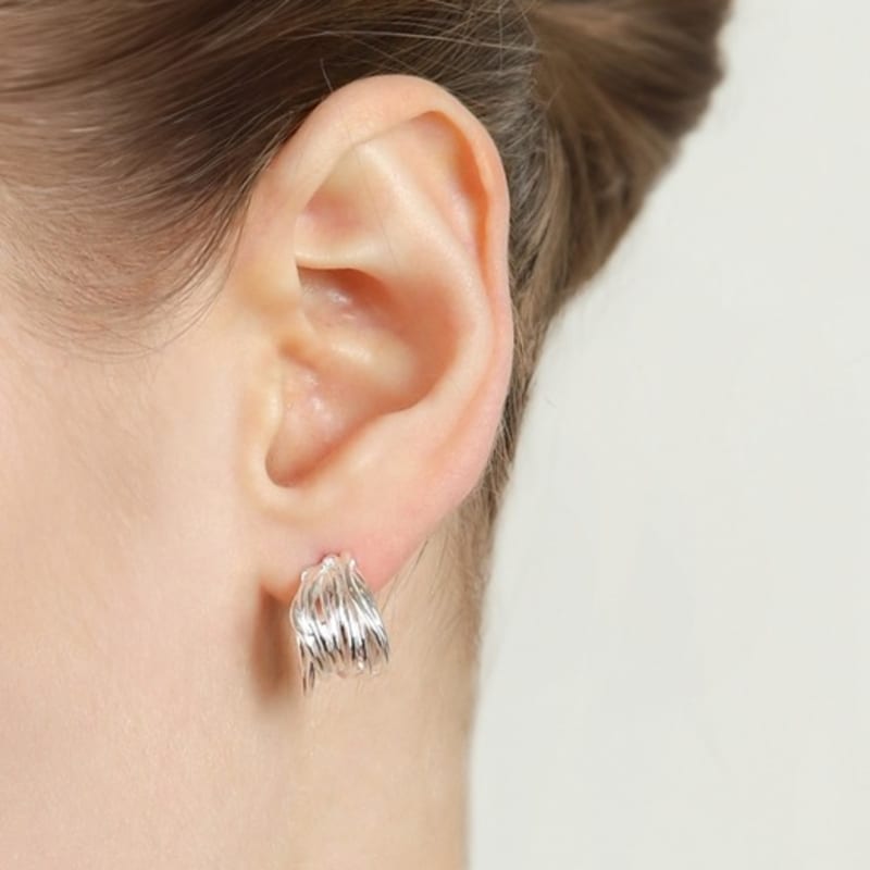 

ozel Silver925 Tarae Hoop Earrings PS171E Silver (unplated)