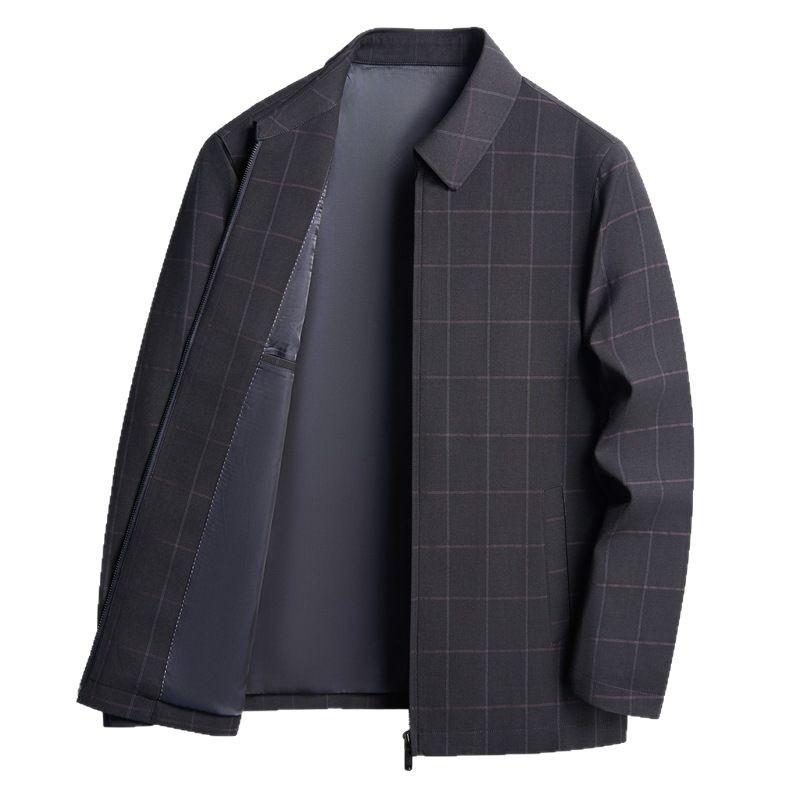 New Men's Jacket Spring and Autumn Jacket Middle-aged High-end Business Casual Jacket Dad Lapel Top
