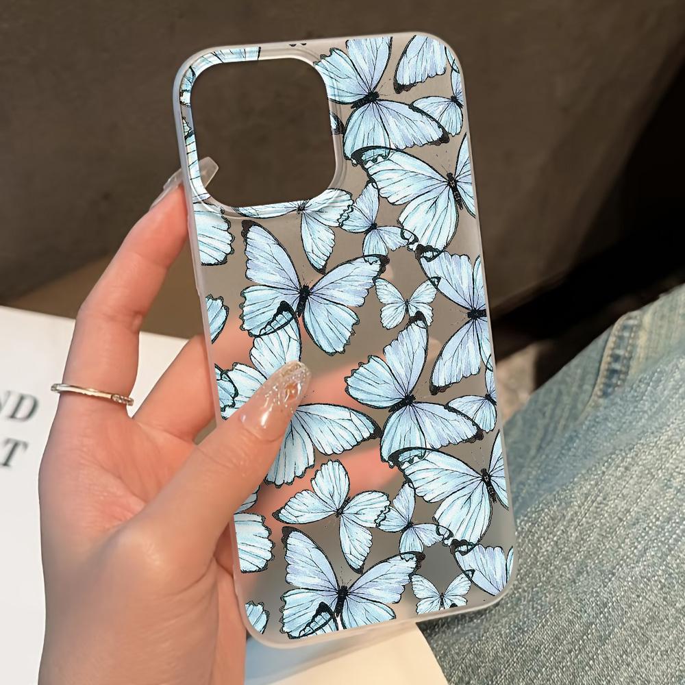 Soft TPU Transparent Flower  Phone Case for iPhone 11 Funda iPhone 13 14 15 Pro Max Plus 12 Mini 13pro 15pro 14pro Matte Covers
