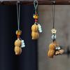 Sandalwood Carved 'Good Things Happen' Keychain Pendant for Men & Women – Persimmon Ruyi Mobile Ornament