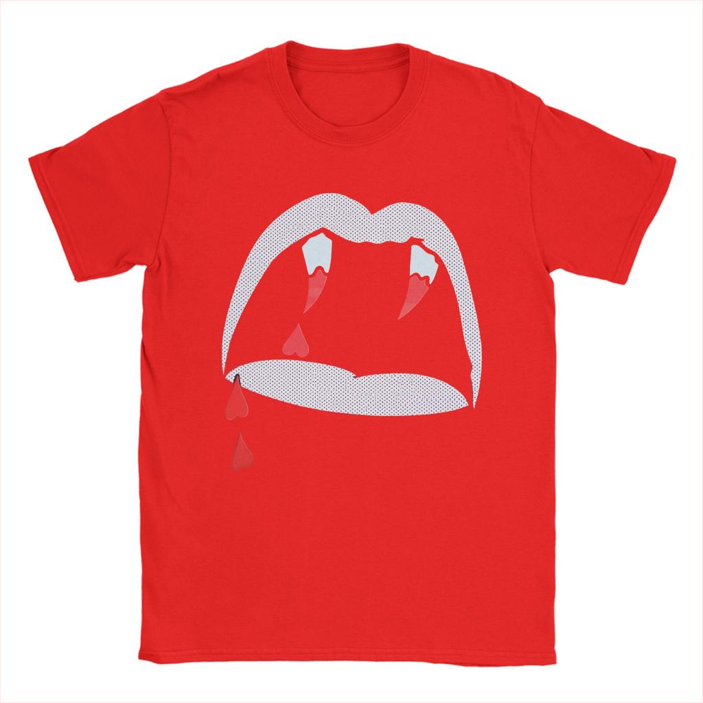 Vampire Lips Unisexs T Shirts Casual Tee Shirt Short Sleeve Crew Neck Tshirt Cotton Plus Size Tops