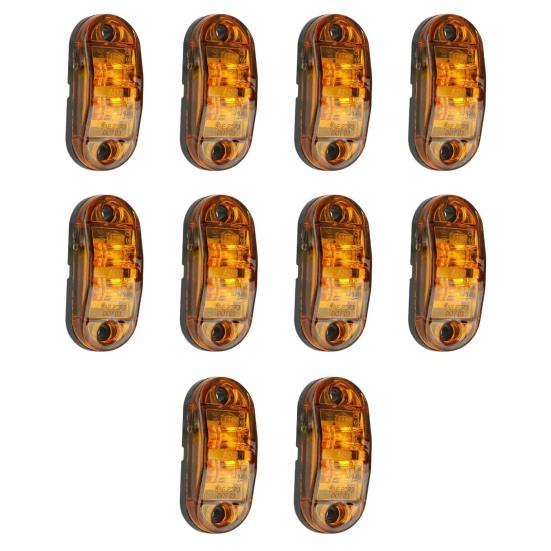 

10 шт., светодиодные боковые фонари для грузовика, супер яркие, IP68, водонепроницаемые, универсальные, передние, задние, боковые, габаритные индикаторы, свет, автомобильные аксессуары A оранжевый