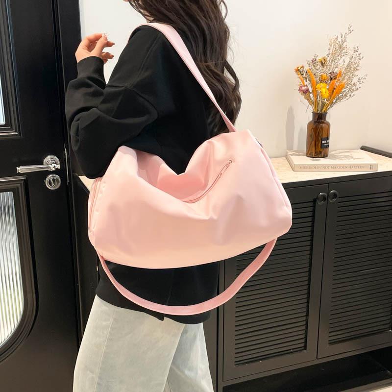 Solid color simple casual travel bag nylon light dry and wet separation fitness bag large capacity Korean version luggage storage bag