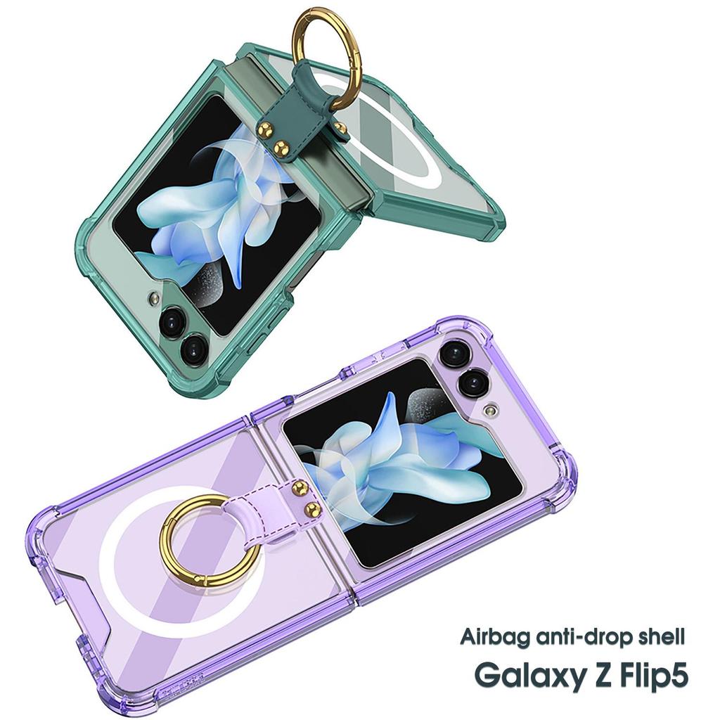 Samsung Z Flip5 Anti-Collision Phone Case with Airbag Ring for Wireless Charging