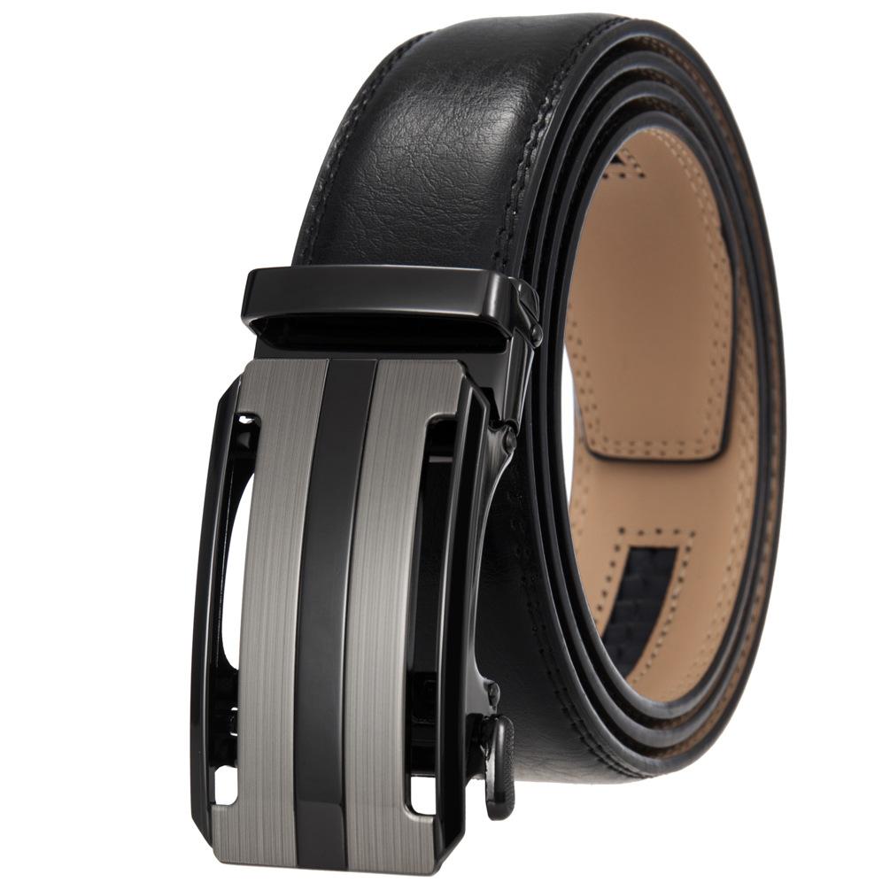 1Pcs Fashion Automatic Buckle Belt, Men'S Belt, Two-Layer Cowhide, Belt Belt Ly36-35409-1