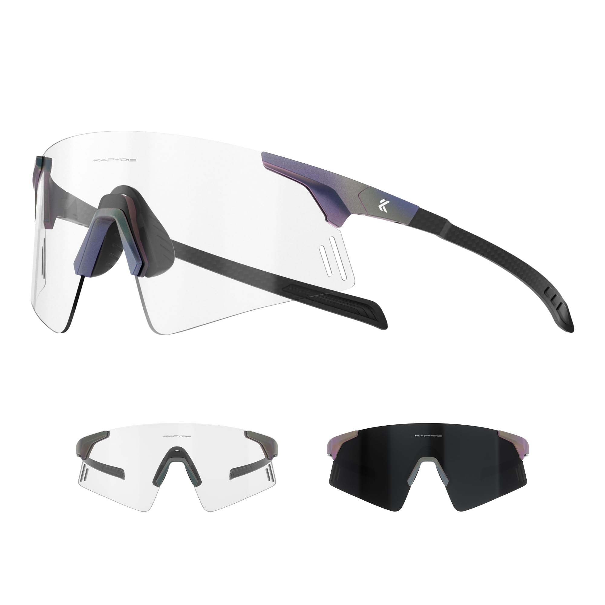 

Фотохромные спортивные солнцезащитные очки KAPVOE для и Carbon TR90 PC Фотохромные УФ Унисекс для мужчин и женщин Велоспорт, Бег, Бейсбол, Теннис,