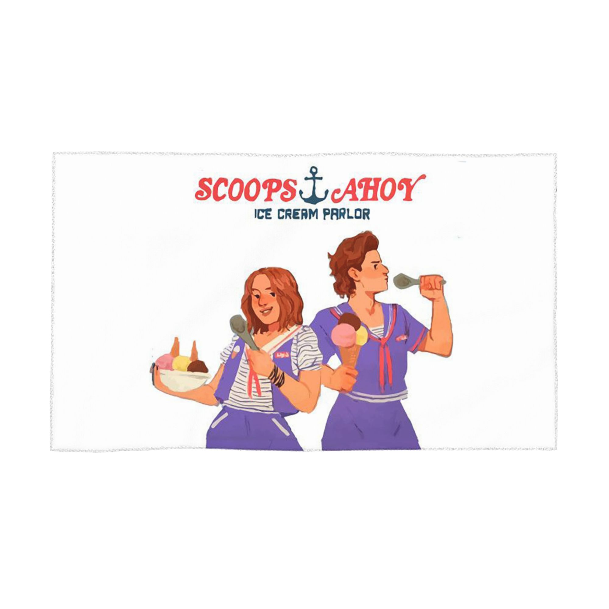 

Dingus by teeourguest Scoops Ahoy Soft Face Towel Quick Dry Pool Bath Cotton Towels Absorbent Quick W40*H60(CM)