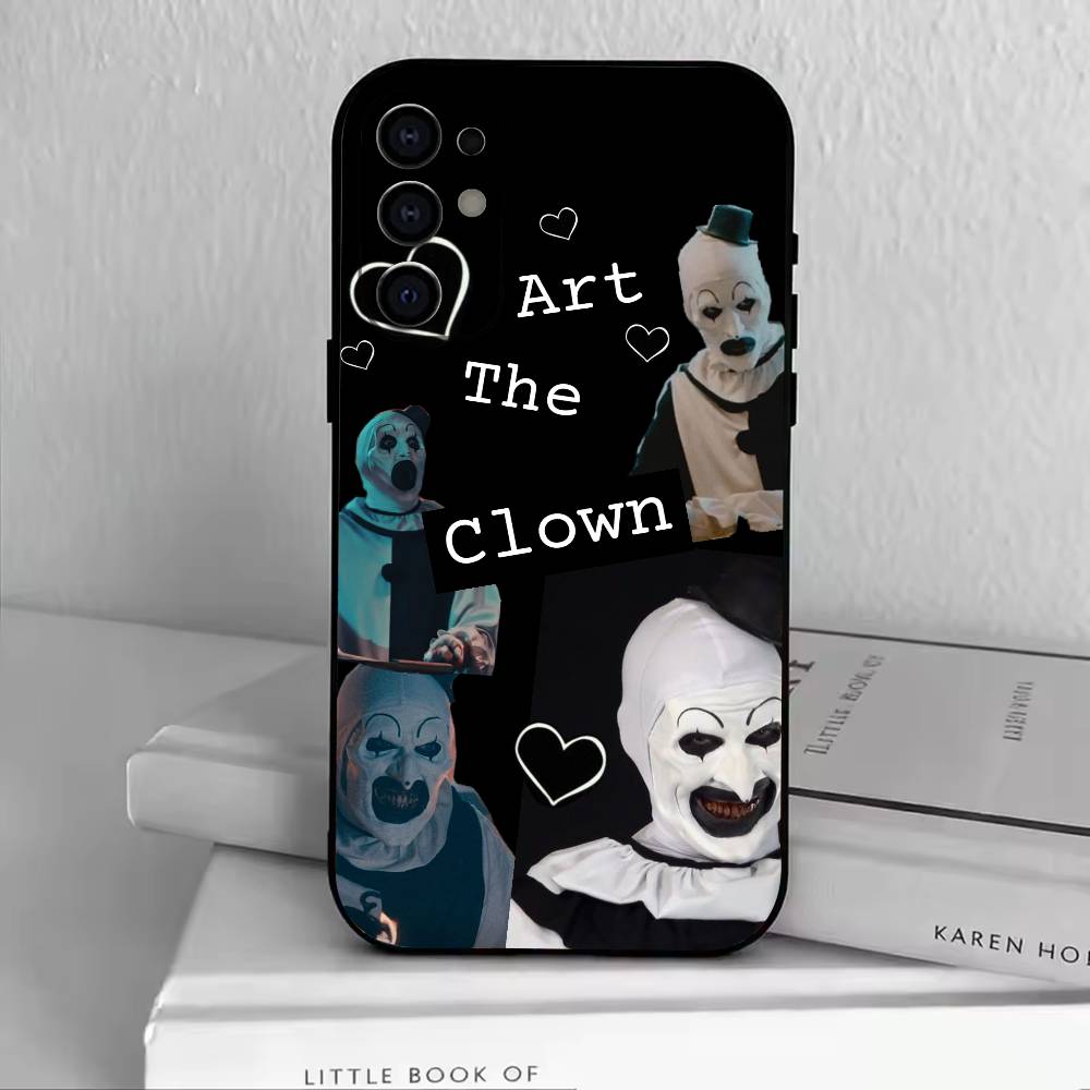 Gothic-Terrifier-Art the Clown Phone Case Black Silicone Soft For Samsung S25,S24,S21,S22,S23,S30,Ultra,S20,Plus,Fe,Lite