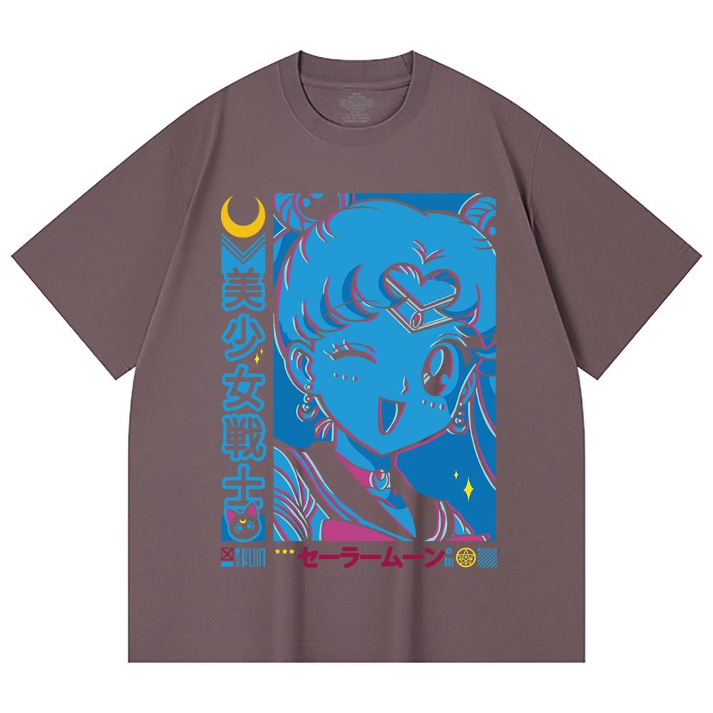 230 Gsm 100% Cotton Sailor Moon V13 Print Unisex Heavy Cotton T Shirt