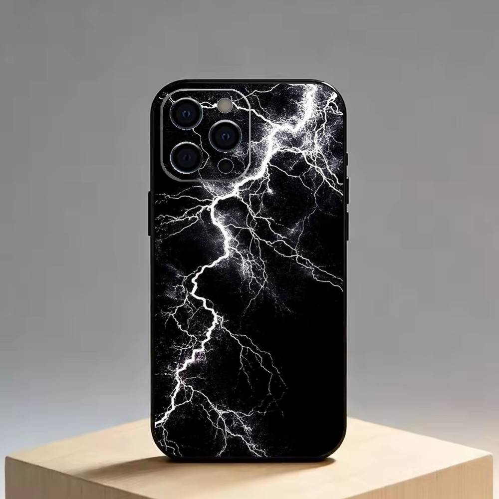 Cool lighting   Phone Case For iPhone 17, 16,15,14,13,12,11 Plus,Pro Max, Others Soft Black Cover