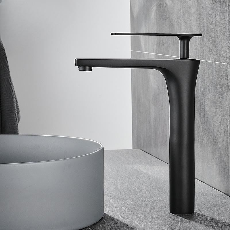 Bathroom Under Counter Basin Splash-proof Faucet Nordic Light Luxury Above Counter Wash Basin Full Copper Cold Faucet Bathroom Cabinet