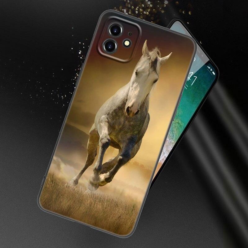 

Чехол для телефона Runing Animal Horse для Apple iPhone 13 12 Mini 11 Pro XS Max XR X 8 7 6S 6 Plus SE 2022 2020 5S 5 мягкий черный чехол iPhone 13 Pro Max
