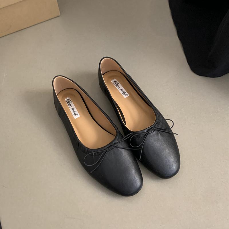 

Модные SUOJIALUN 2024 Весна Новые Женские Балетки-Слипоны с Плоской Подошвой и Круглым Носком, Украшенные Бантом, Мягкие, Женские, Повседневные, Платье, Балетки 35 чёрный