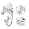 Pearl Left Right Ear Non piercing Leaf Hollowed Earrings Ear Cuff Fashion Accessories Ear Clip