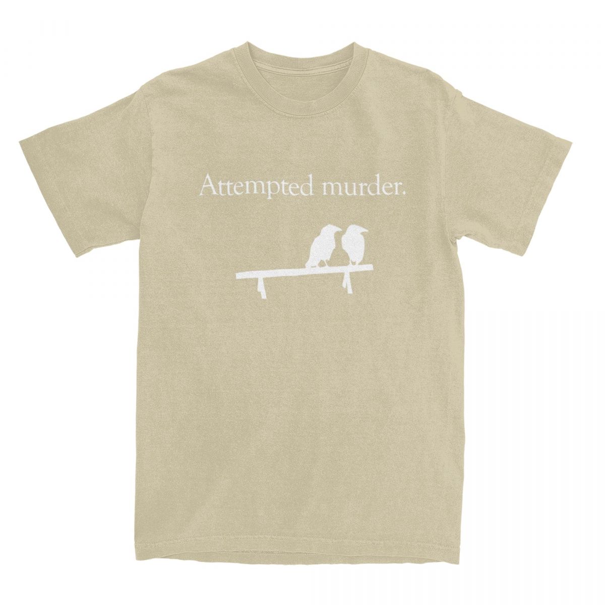 Мужская женская рубашка с надписью «Попытка убийства» Аксессуары 100% хлопок Топы Футболка Винтажные футболки Лето S хаки