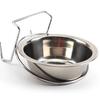 Puntos Pet Stainless Steel Dog Bowl Cage Crate Hanging Food Dish Water Feeder with Hook