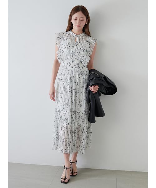 Snidel Sustaina Frill Dress SWFO251073 BLU Women's