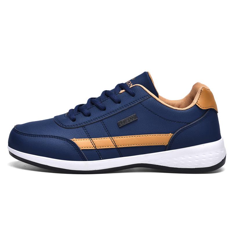 Men's Leather Waterproof Skate Shoes - Plus Size, Casual Sports, Non-Slip, Soft Sole, Spring/Autumn.