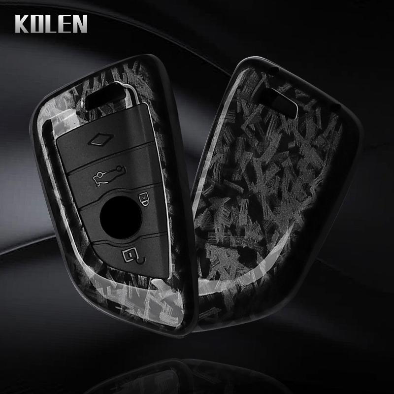 ABS Carbon Fiber Car Key Case Cover For BMW X1 X3 X5 X6 X7 1 3 5 6 7 Series G20 G30 G11 F15 F16 G01 G02 F48 Protected Shell Fob