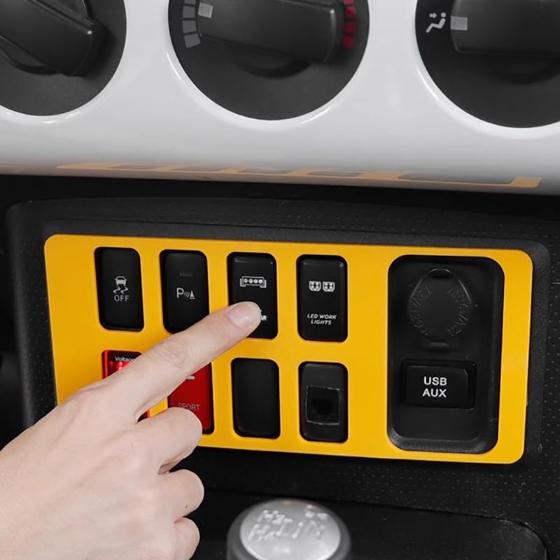 Yellow Car Console Air Conditioner Switch Panel Trim Cover Sticker for Center Console Auxiliary