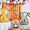 Jungle Wildlife Aluminum Foil Balloon, Cute Fox Hedgehog Bear Balloon Birthday Party Decoration, Forest Party, Children's Gift