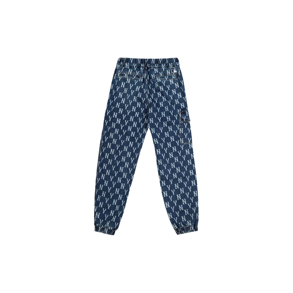 MLB Old Flower Jeans Unisex Blue Moderate Cuffed Pants 3ADP05014-50BLS