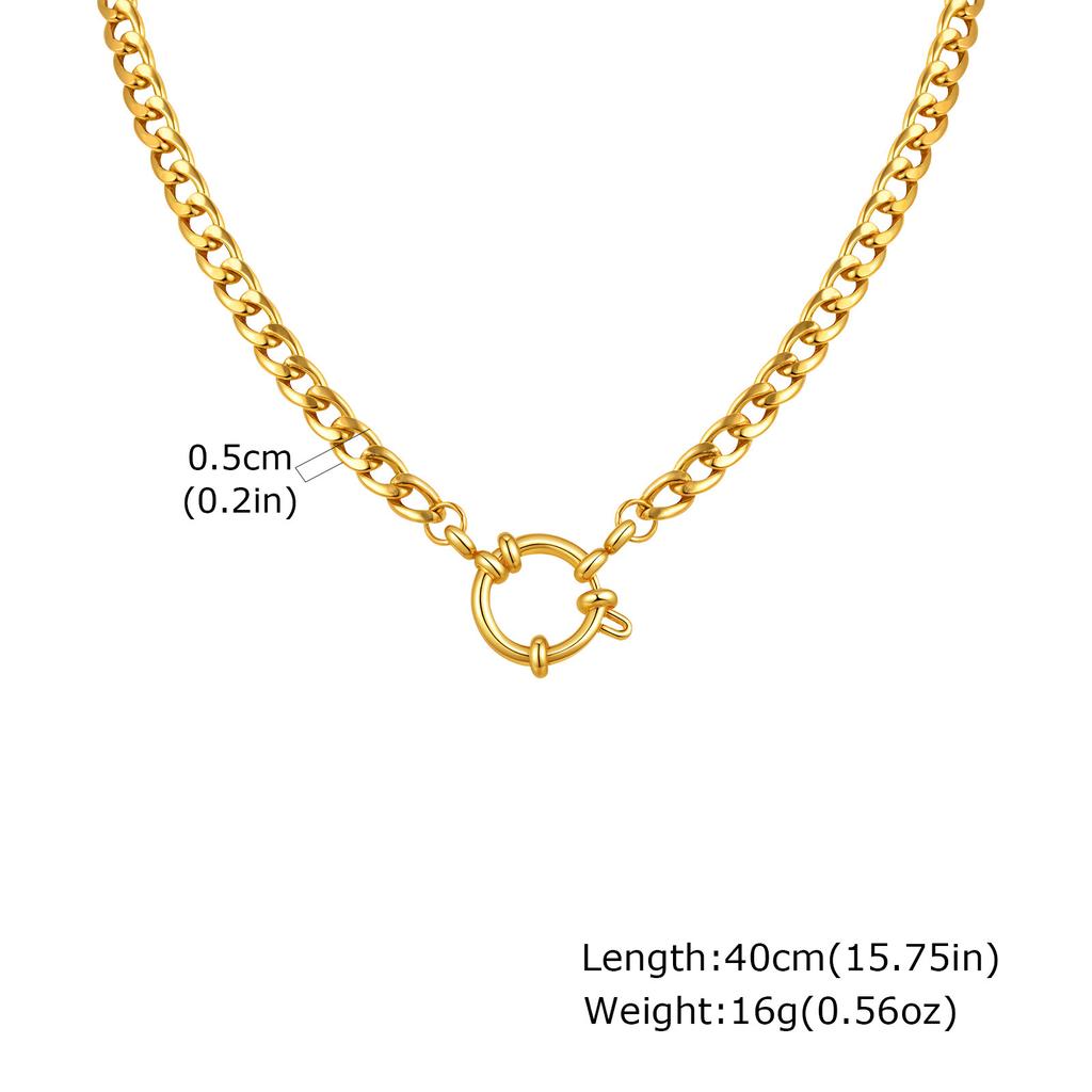 Fashion Women'S Accessories Stainless Steel Bead Chain Bubble Buckle Gold Necklace 2209