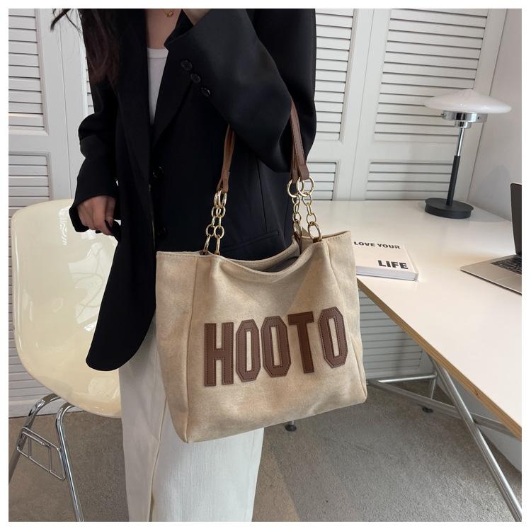 

Premium sense bag women s large capacity 2025 new fashion college student class shoulder canvas bag commuter tote bag 29*12* бежевый