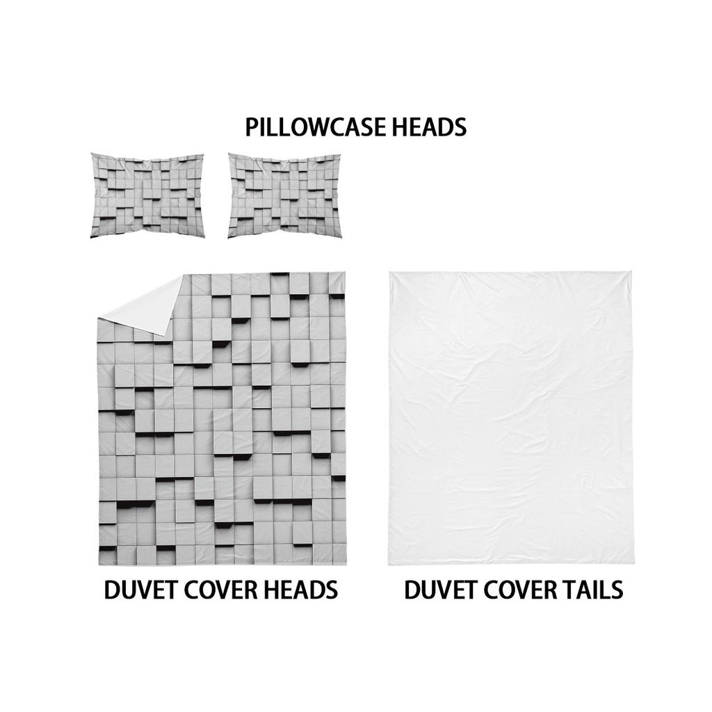 3D Digital Polyester Three-Piece Quilt Cover Bedding Quilt Cover Pillowcase