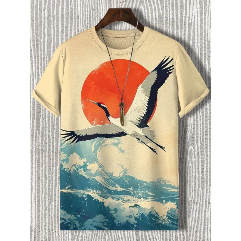 Men's Printed T Shirts Short Sleeved Tee Tops 3D Print O-Neck Shirts Party Summer Casual Men's Clothing Outdoor Pullover