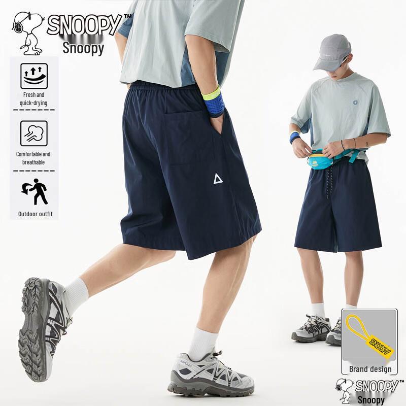 Snoopy Men s Lightweight Summer Casual Shorts L