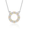 Luxury Two-Tone X Row Moissanite Necklace: S925 Sterling Silver & Diamond Pendant for Women