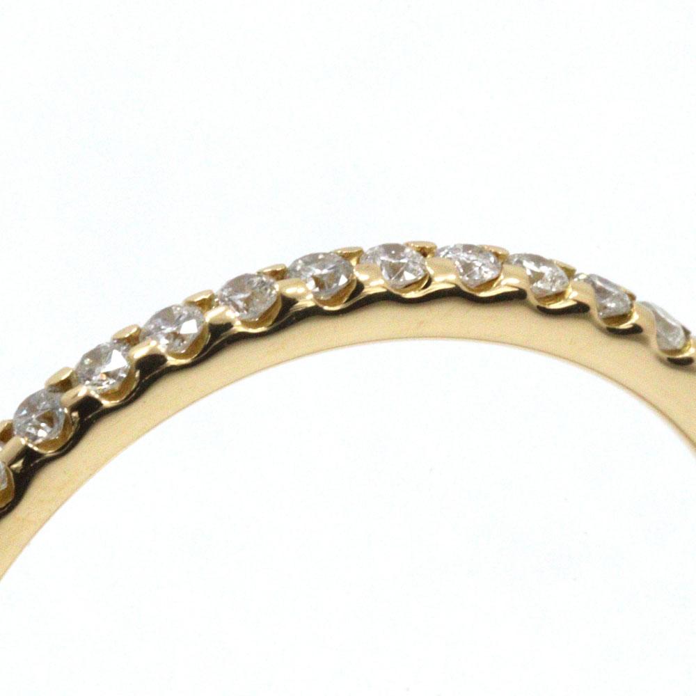 4℃ Half eternity Ring K18 yellow gold/diamond #5.1(US Size) 1.5g Women Used