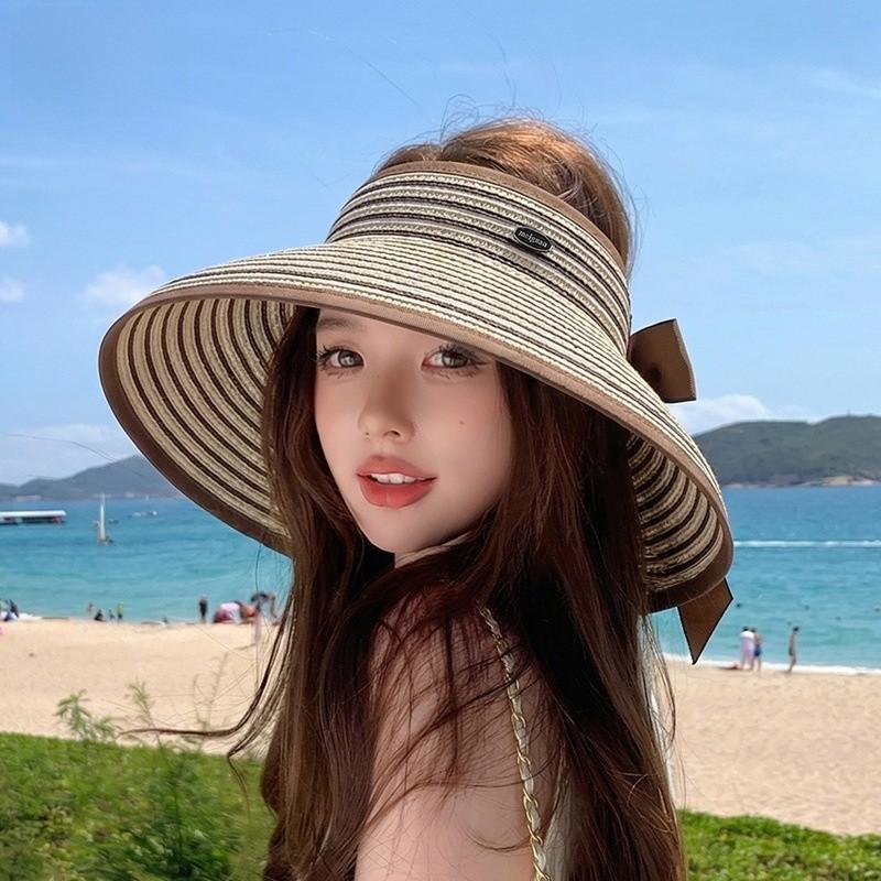Summer Straw Wide Brim Hat For Women With Breathable Sun Protection Casual Outdoor Fashion