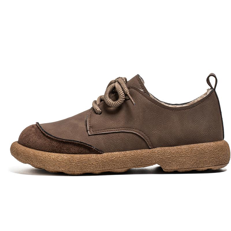 Fashion Cloth Lace-up Decorative Platform Snow Boots Thickened Warm Flat Shoes Winter Women Suede Casual Shoes