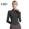 Stand-up Collar Jacket Women Long Sleeve Workout Tops Quick Dry Full Zip Crop Yoga Athletic Slim Sweat-wicking Wear Fit Shirts Sportwear with